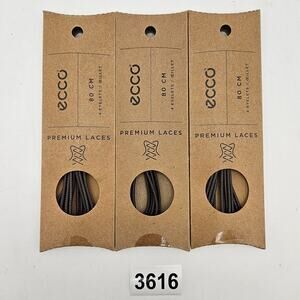 LOT OF 3 - ECCO PREMIUM LACES 80CM COFFEE ROUND NIB 1X3 PAIR